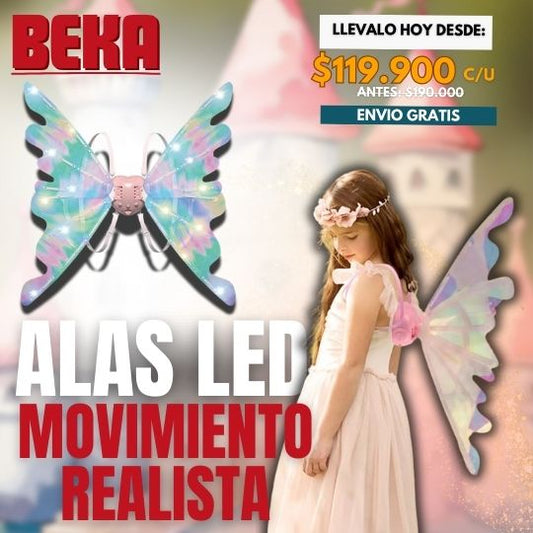Alas mariposa con luz led
