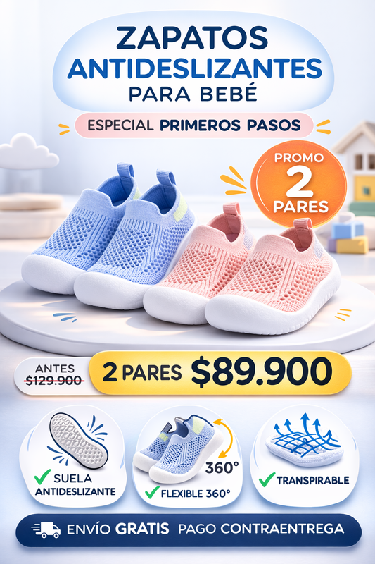 2 Pares de Zapatos Antideslizantes para Bebes_BambinoStep