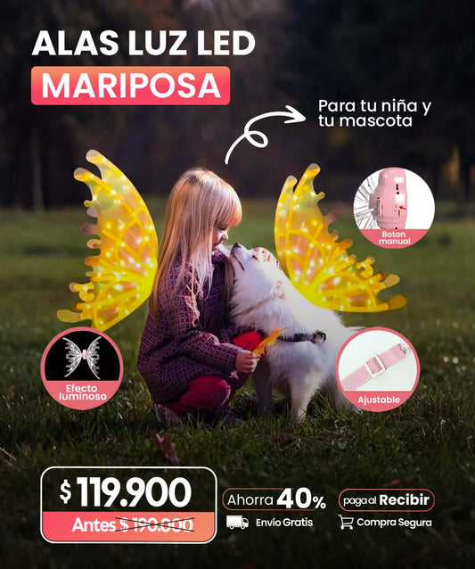 Alas mariposa con luz led